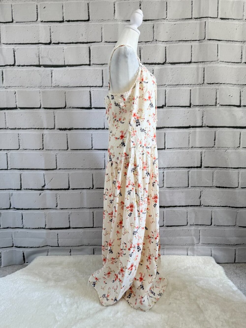 NWT Caroline Constas Floral Linen Blend Maxi Dress M - Picture 3 of 14
